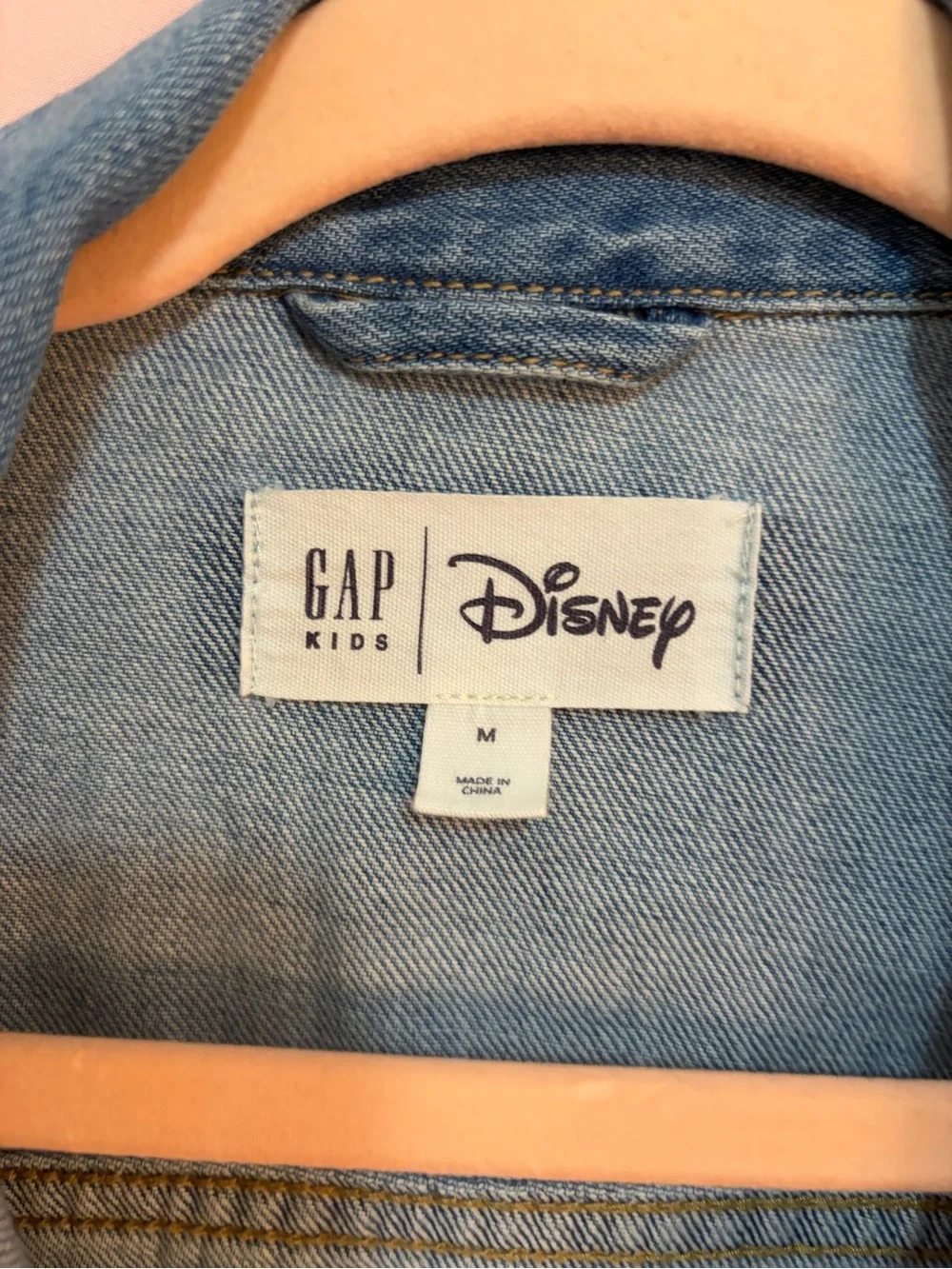 Gap Kids Light Blue Denim Jacket with Mickey Graphic